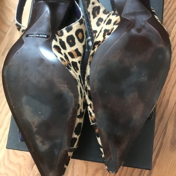 Guess leopard print pointy sling-back shoes sz 9.5 - Picture 4 of 6